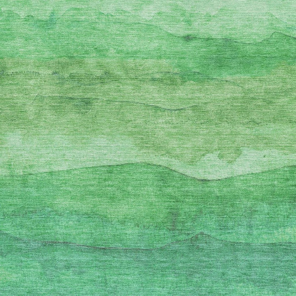 HomeRoots 8' Green and Ivory Striped Washable Area Rug – UV Protected, Durable, Easy-Care for Indoors & Outdoors 697576