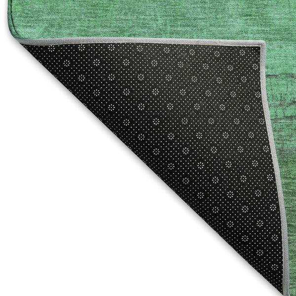 HomeRoots 9' X 12' Green And Ivory Striped Washable Area Rug – UV Protected, Durable, Family-Friendly Style! 697577