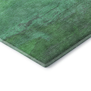 HomeRoots 9' X 12' Green And Ivory Striped Washable Area Rug – UV Protected, Durable, Family-Friendly Style! 697577