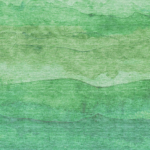 HomeRoots 9' X 12' Green And Ivory Striped Washable Area Rug – UV Protected, Durable, Family-Friendly Style! 697577