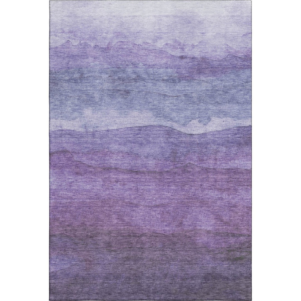 HomeRoots 9' X 12' Striped Purple & Plum Washable Area Rug with UV Protection for Stylish, Kid-Friendly Homes 697583