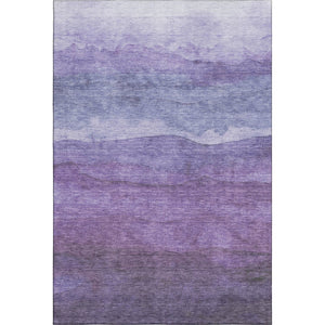 HomeRoots 9' X 12' Striped Purple & Plum Washable Area Rug with UV Protection for Stylish, Kid-Friendly Homes 697583