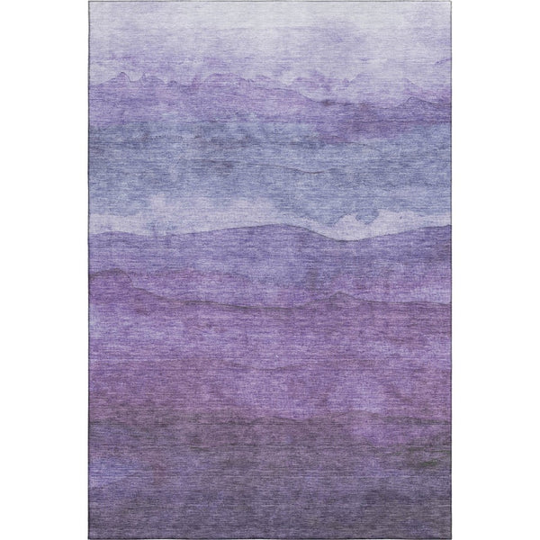 HomeRoots 9' X 12' Striped Purple & Plum Washable Area Rug with UV Protection for Stylish, Kid-Friendly Homes 697583