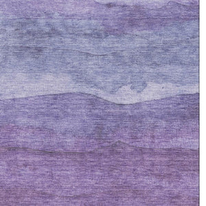 HomeRoots 9' X 12' Striped Purple & Plum Washable Area Rug with UV Protection for Stylish, Kid-Friendly Homes 697583