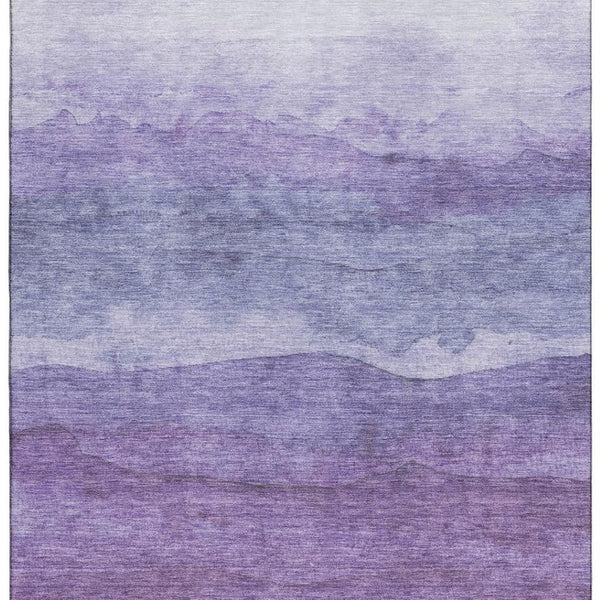 HomeRoots 9' X 12' Striped Purple & Plum Washable Area Rug with UV Protection for Stylish, Kid-Friendly Homes 697583