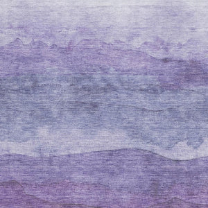 HomeRoots 10' Purple & Plum Striped Washable Area Rug - UV Protected, Durable, Easy-Clean for Busy Homes 697584
