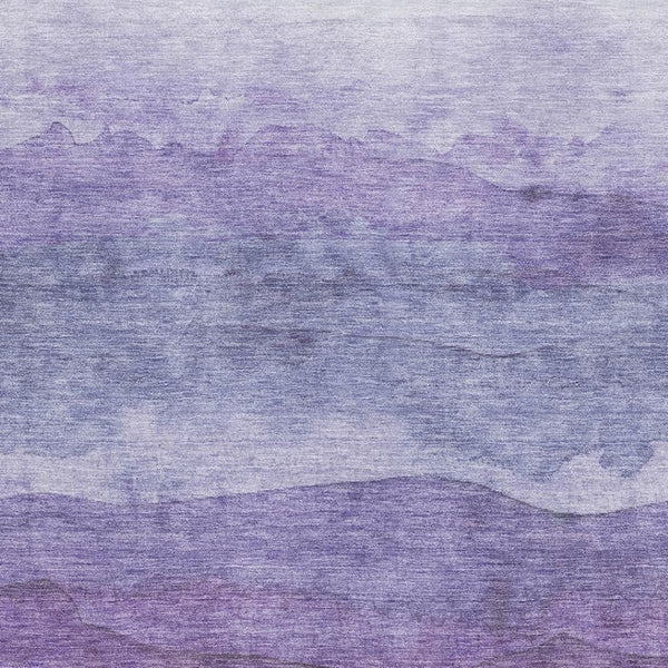 HomeRoots 10' Purple & Plum Striped Washable Area Rug - UV Protected, Durable, Easy-Clean for Busy Homes 697584