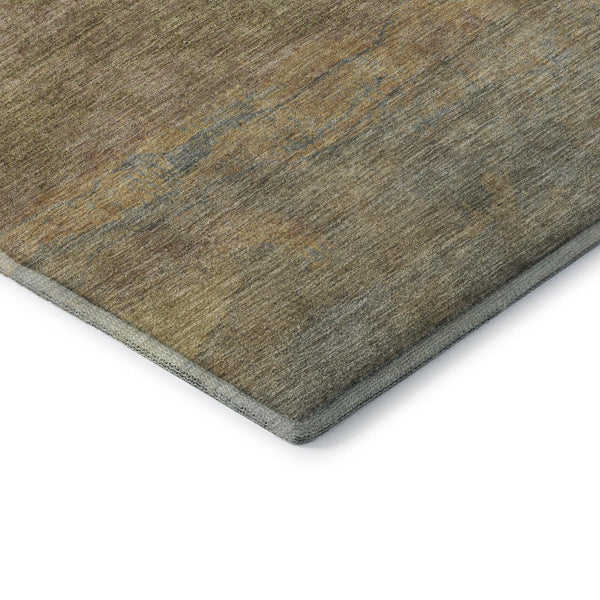 HomeRoots 8' X 10' Tan And Beige Striped Washable Area Rug - Durable, UV-Protected, Stain-Resistant Elegance 697588