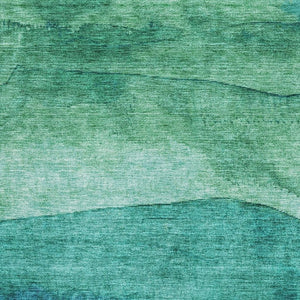 HomeRoots 5' X 8' Teal and Green Striped Area Rug - Washable, UV Protected, Durable & Pet-Friendly Design 697592