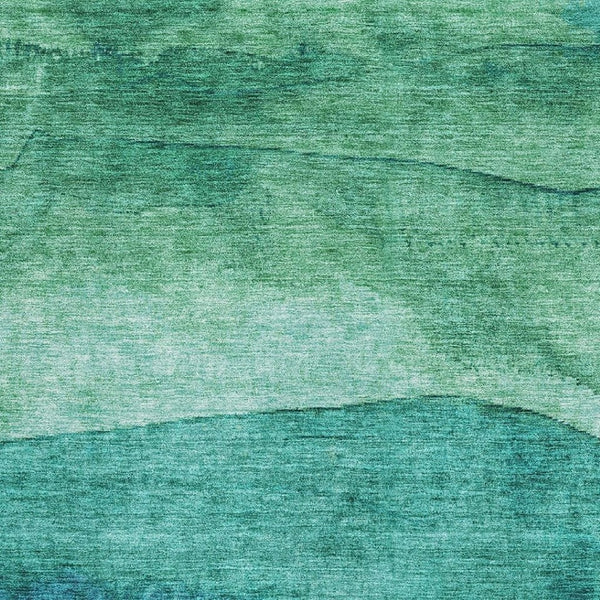 HomeRoots 5' X 8' Teal and Green Striped Area Rug - Washable, UV Protected, Durable & Pet-Friendly Design 697592