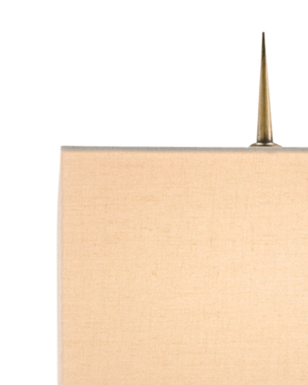 Currey & Company Thompson Brass Console Lamp with Marble Base and Linen Shade for Entryway Decor 6975