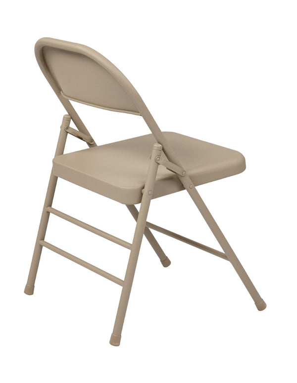 OSP Home Furnishings Folding Metal Chair Set of Four for Banquets Events and Everyday Extra Seating Tan FF-22124M