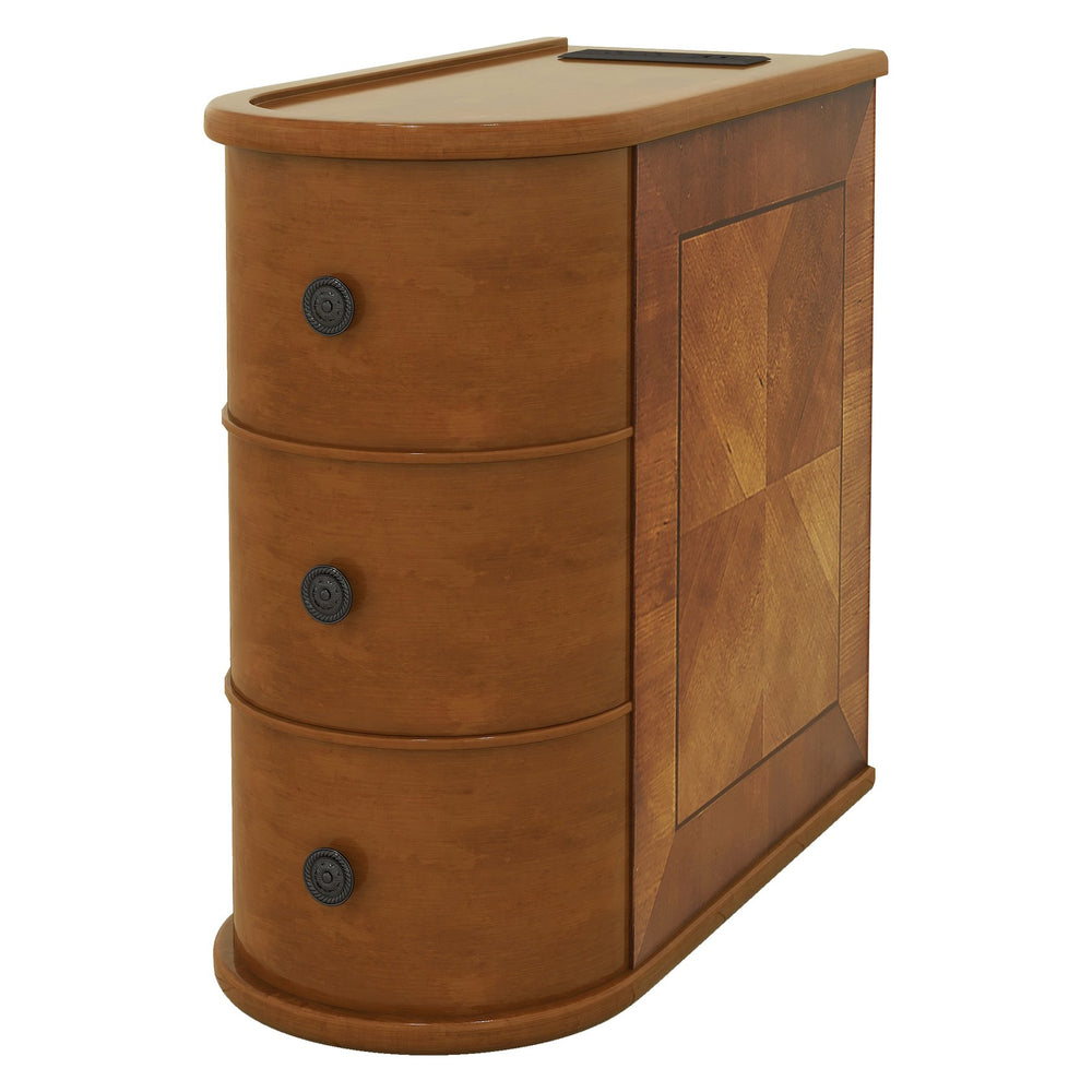 English Elm End Table With Charging Station – Stylish Sofa Side Table With Storage Drawers, Fully Assembled! W2593P289145