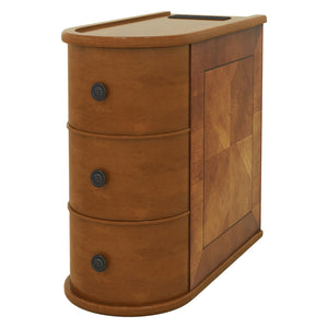 English Elm End Table With Charging Station – Stylish Sofa Side Table With Storage Drawers, Fully Assembled! W2593P289145