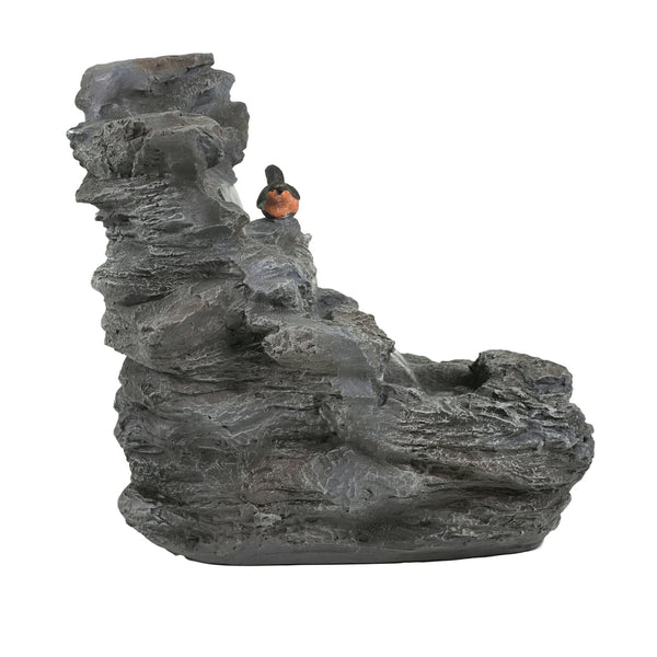 English Elm Christopher Knight Home® - 4-Tiered Concrete Waterfall Fountain with LED Glow, Weather-Resistant Outdoor Garden Accent, Soothing Ambiance N765P324559G