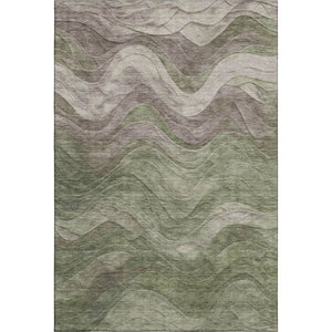 HomeRoots 10' Stylish Green Taupe & Beige Abstract Washable Area Rug - UV Protected, Stain Resistant Design! 697602