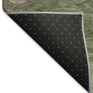 HomeRoots 10' Stylish Green Taupe & Beige Abstract Washable Area Rug - UV Protected, Stain Resistant Design! 697602