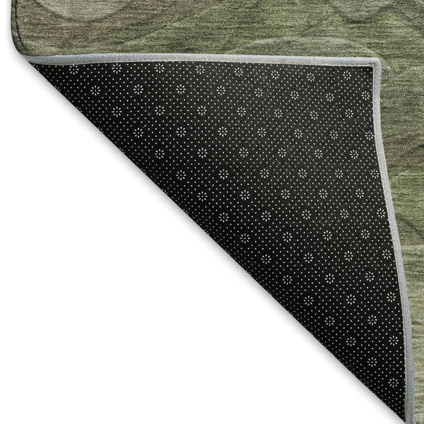 HomeRoots 10' Stylish Green Taupe & Beige Abstract Washable Area Rug - UV Protected, Stain Resistant Design! 697602