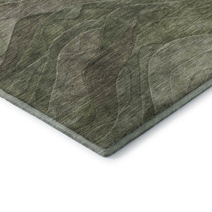 HomeRoots 10' Stylish Green Taupe & Beige Abstract Washable Area Rug - UV Protected, Stain Resistant Design! 697602