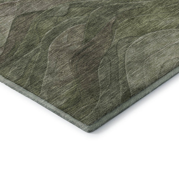 HomeRoots 10' Stylish Green Taupe & Beige Abstract Washable Area Rug - UV Protected, Stain Resistant Design! 697602