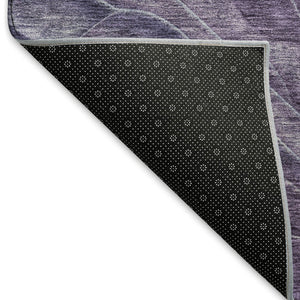 HomeRoots 5' X 8' Abstract Purple Gray Silver Area Rug - Washable, UV-Protected, Stylish & Durable Design 697604