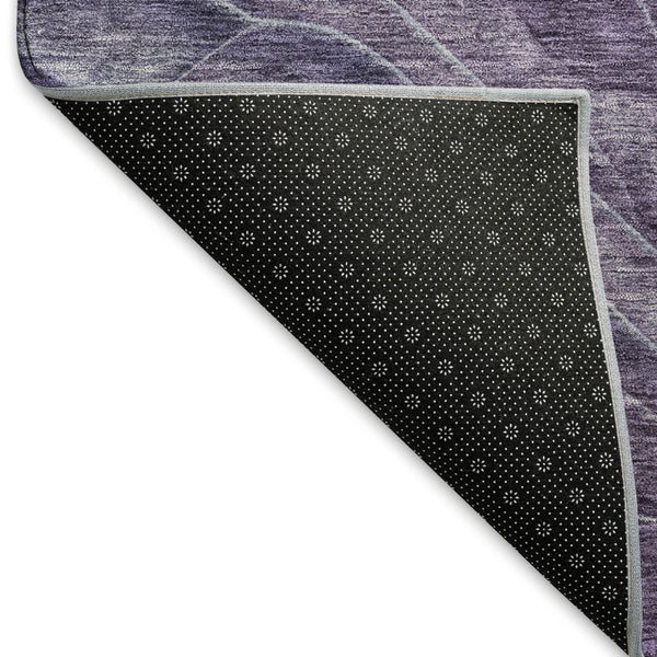 HomeRoots 5' X 8' Abstract Purple Gray Silver Area Rug - Washable, UV-Protected, Stylish & Durable Design 697604