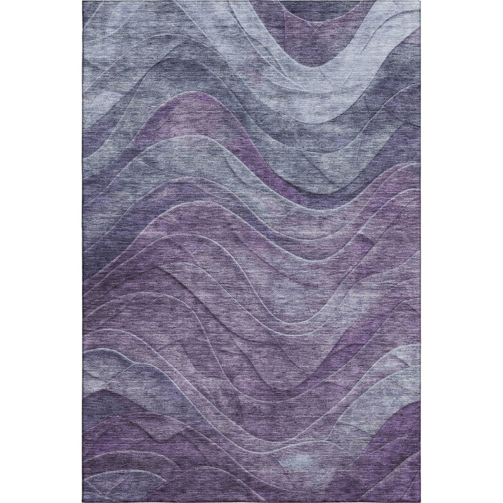 HomeRoots 10' X 14' Purple Gray Silver Abstract Area Rug – Stylish, Washable, UV-Protected for High-Traffic Spaces 697608