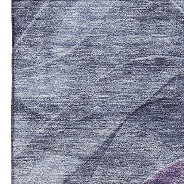 HomeRoots 10' X 14' Purple Gray Silver Abstract Area Rug – Stylish, Washable, UV-Protected for High-Traffic Spaces 697608