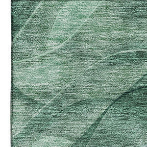 HomeRoots 8' X 10' Teal and Green Abstract Area Rug - Washable, UV-Protected, Durable for High-Traffic Homes 697612
