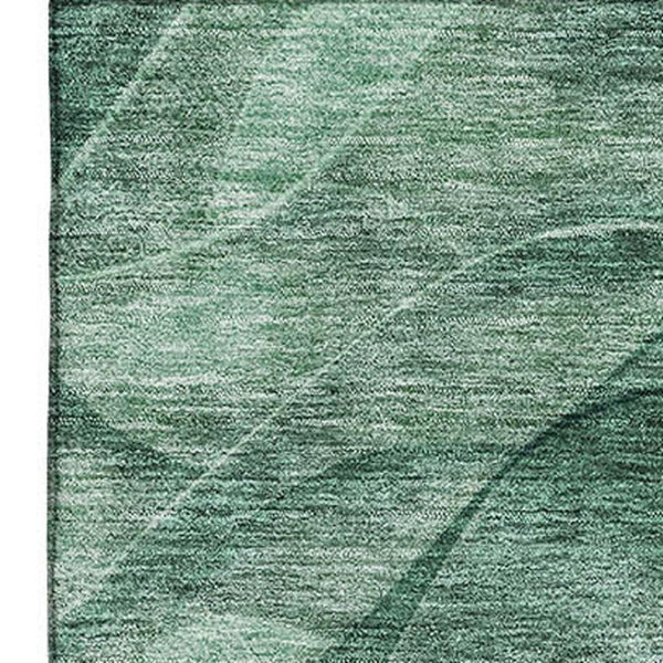 HomeRoots 8' X 10' Teal and Green Abstract Area Rug - Washable, UV-Protected, Durable for High-Traffic Homes 697612