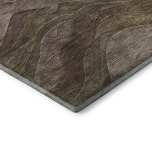 HomeRoots 5' X 8' Abstract Taupe Beige & Green Washable Area Rug – Durable, UV-Protected, Easy-Care Design! 697616