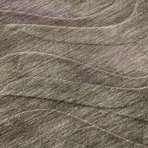 HomeRoots 8' Exquisite Taupe Beige and Green Abstract Washable Round Rug with UV Protection for Every Home 697617
