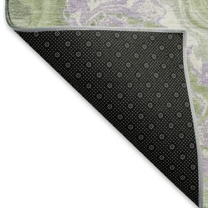HomeRoots 9' X 12' Artichoke Green Abstract Area Rug with UV Protection - Modern, Washable & Stain Resistant! 697625