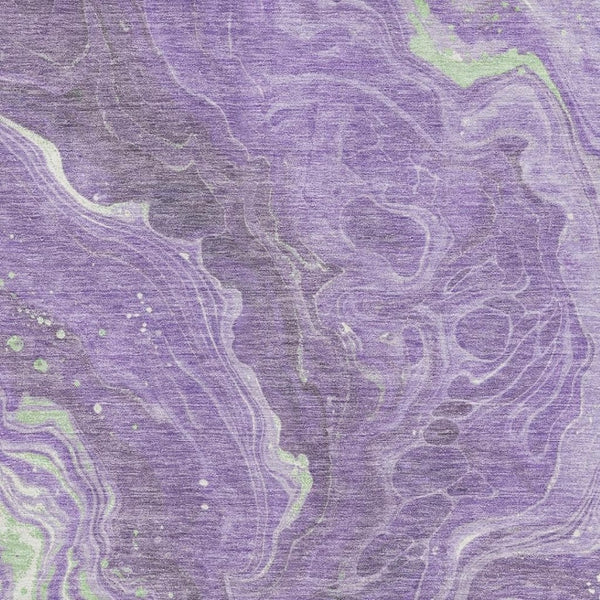 HomeRoots 8' X 10' Bold Abstract Area Rug in Purple, Mint Green & Ivory – Stain-Resistant & UV Protected! 697636