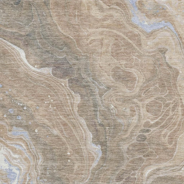 HomeRoots 5' X 8' Stylish Taupe Beige & Gray Abstract Washable Area Rug with UV Protection for Busy Homes 697646