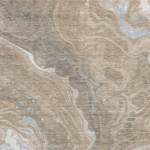 HomeRoots 8' X 10' Durable Abstract Washable Area Rug in Taupe, Beige & Gray with UV Protection & Stain Resistance 697648