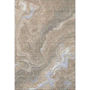 HomeRoots 9' X 12' Modern Abstract Taupe, Beige & Gray Area Rug - Washable, UV Protected & Stain Resistant! 697649