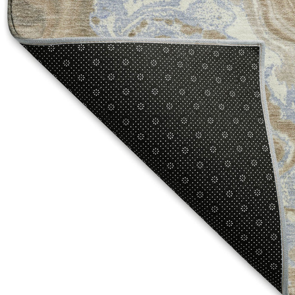 HomeRoots 10' Taupe Beige & Gray Abstract Washable Area Rug - UV Protected, Stylish, Durable for High-Traffic Areas 697650