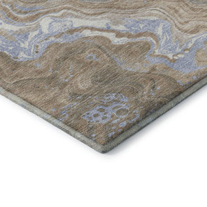 HomeRoots 10' Taupe Beige & Gray Abstract Washable Area Rug - UV Protected, Stylish, Durable for High-Traffic Areas 697650