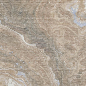 HomeRoots 10' Taupe Beige & Gray Abstract Washable Area Rug - UV Protected, Stylish, Durable for High-Traffic Areas 697650