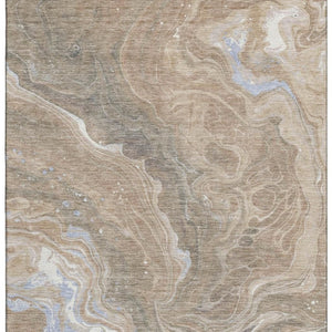 HomeRoots 10' Taupe Beige & Gray Abstract Washable Area Rug - UV Protected, Stylish, Durable for High-Traffic Areas 697650