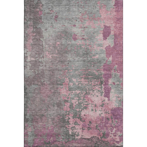 HomeRoots 9' X 12' Blush Mauve & Gray Abstract Washable Area Rug - UV Protected, Durable & Stylish Design 697655