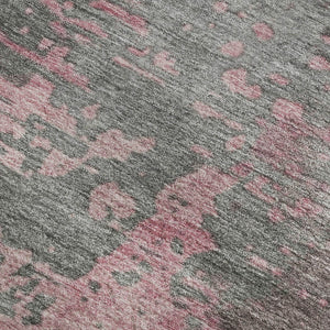 HomeRoots 9' X 12' Blush Mauve & Gray Abstract Washable Area Rug - UV Protected, Durable & Stylish Design 697655