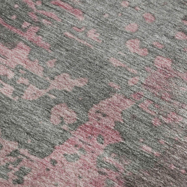 HomeRoots 9' X 12' Blush Mauve & Gray Abstract Washable Area Rug - UV Protected, Durable & Stylish Design 697655