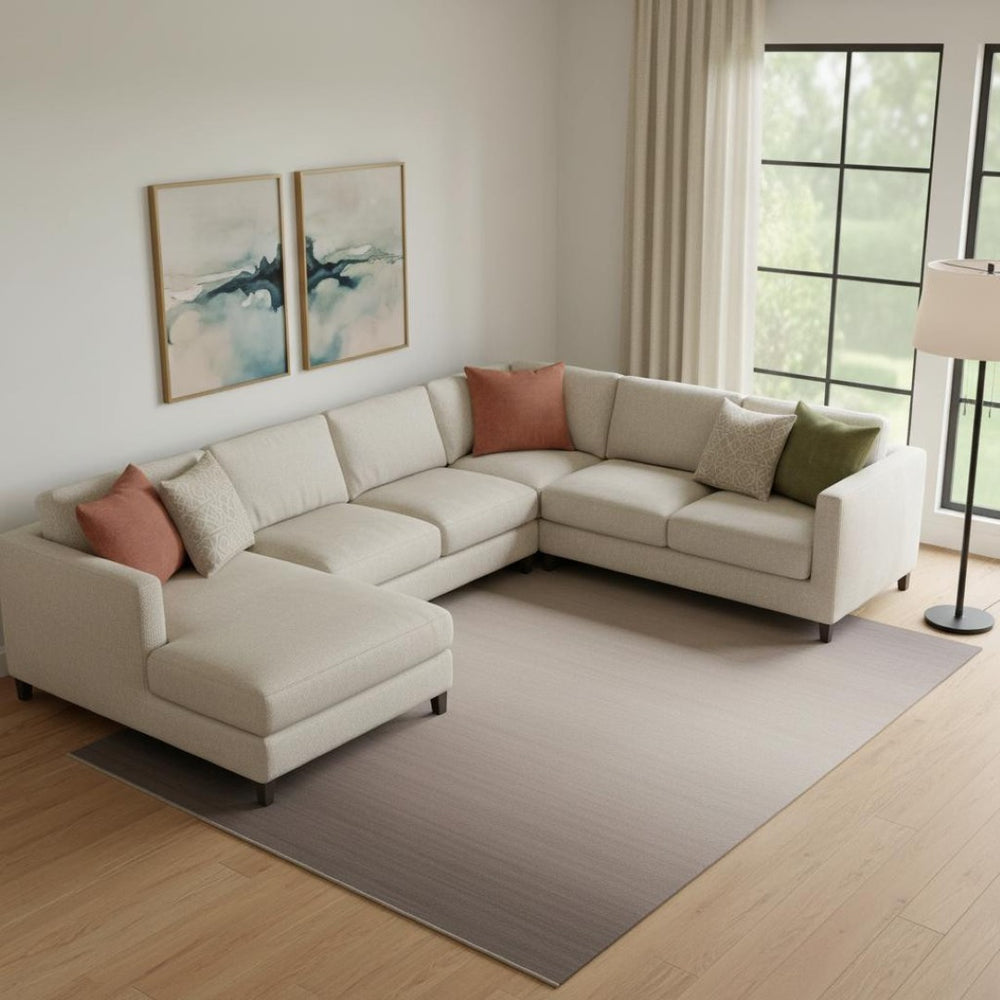 HomeRoots 10' X 14' Blush Mauve & Gray Abstract Area Rug – Durable, Washable, UV Protected for Modern Spaces 697656