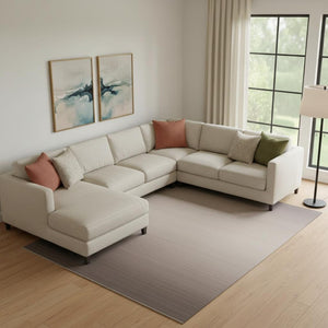 HomeRoots 10' X 14' Blush Mauve & Gray Abstract Area Rug – Durable, Washable, UV Protected for Modern Spaces 697656