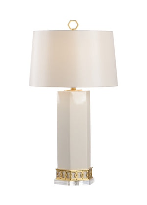 Chelsea House Miriam Honeycomb Table Lamp By Shayla Copas — White Glazed Ceramic With Antique Gold Leaf Accents, 33" 69766
