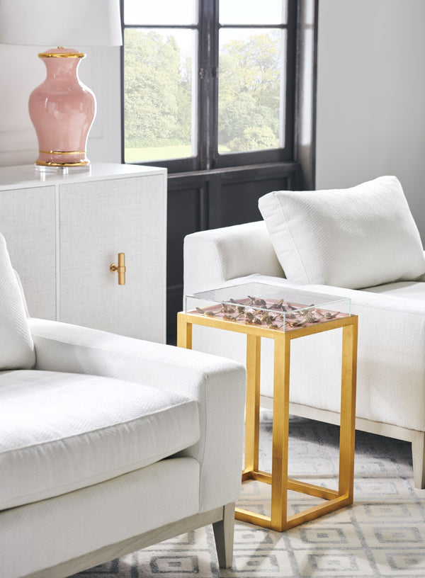 Chelsea House Miriam Honeycomb Table Lamp By Shayla Copas — White Glazed Ceramic With Antique Gold Leaf Accents, 33" 69766