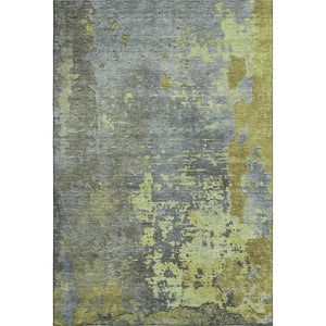 HomeRoots 8' X 10' Artichoke Green & Gray Abstract Area Rug - Washable, UV Protected, Stain Resistant & Stylish 697660