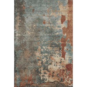 HomeRoots 10' X 14' Pale Aqua Copper Beige Abstract Area Rug – UV Protected, Stain Resistant, Durable Design 697668